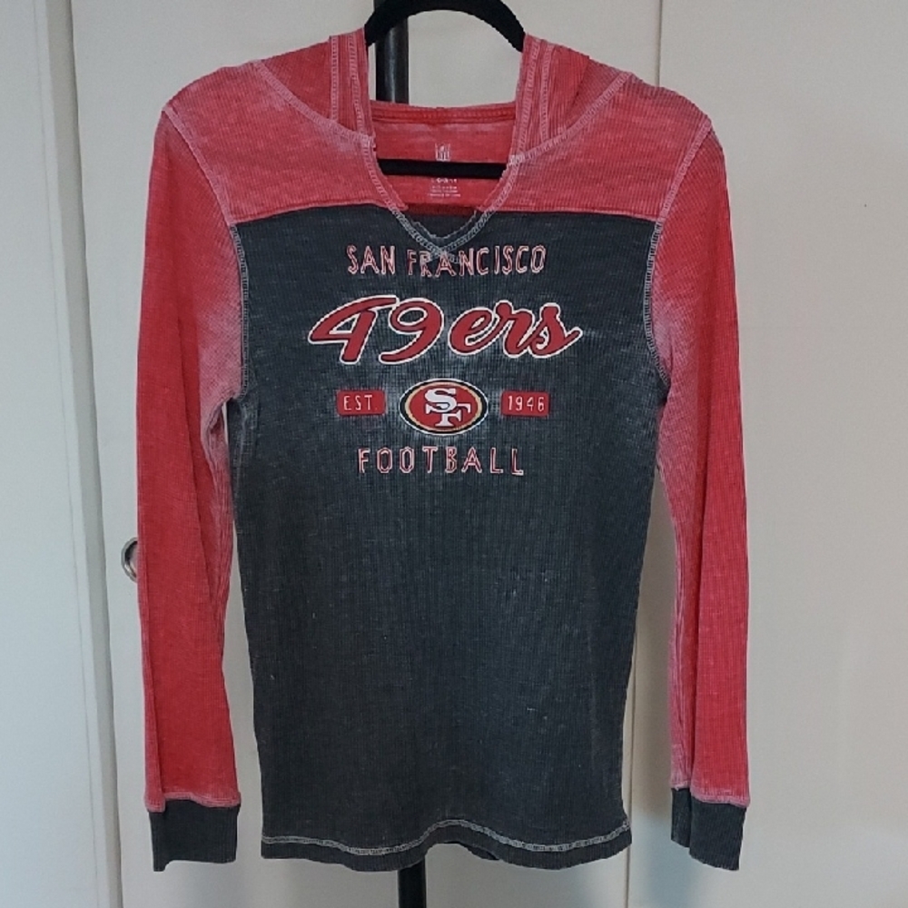 NFL San Francisco 49ers Women's Long Sleeve Tee - Red and Gray